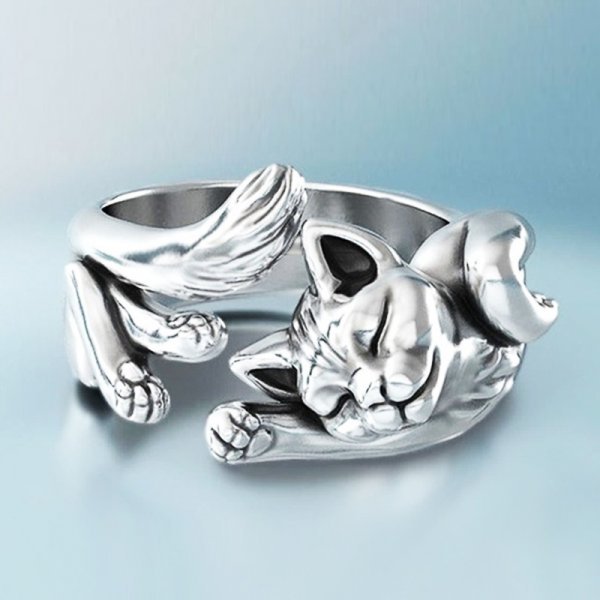 Silver Timeless Cat Ring