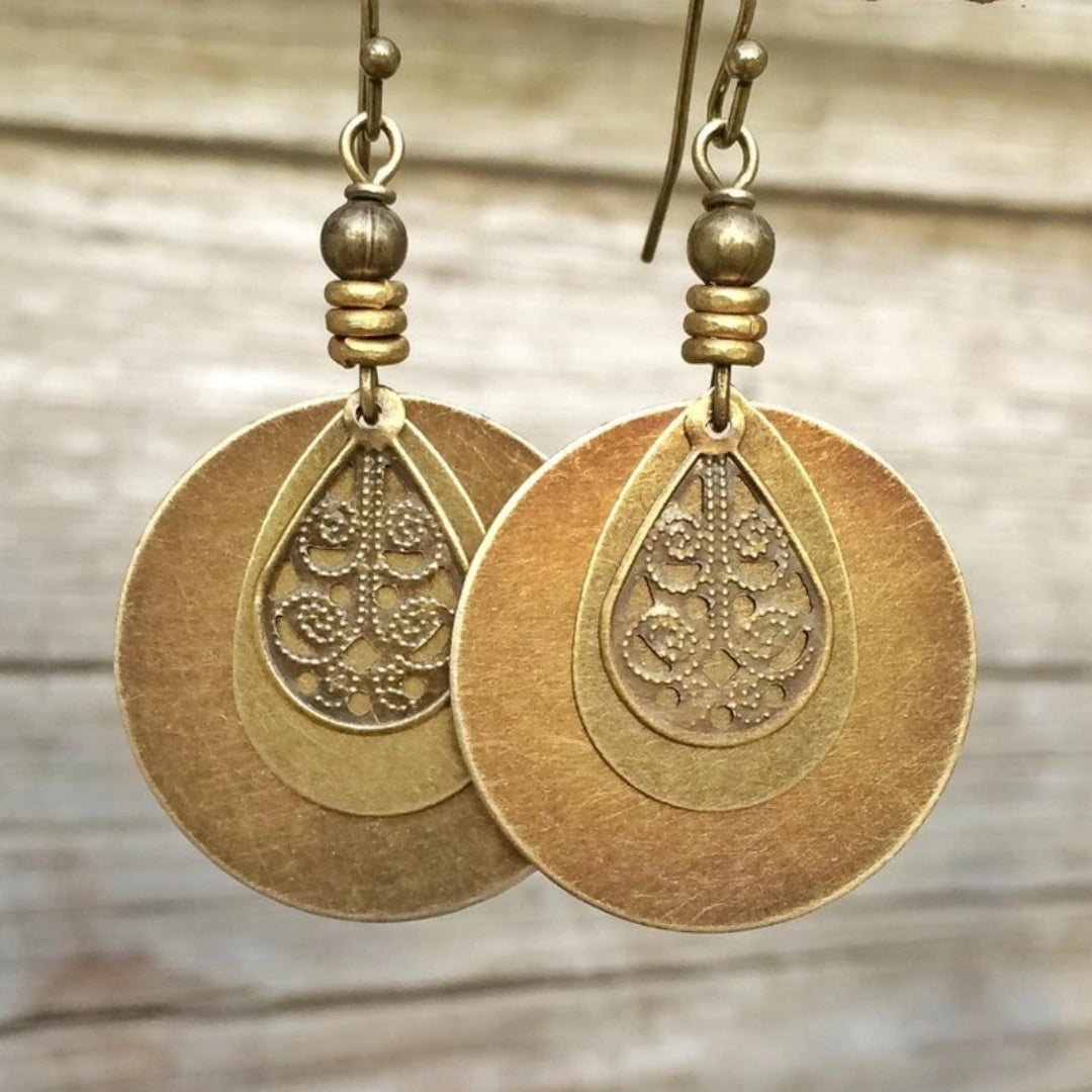 Classic Golden Rounded Earrings