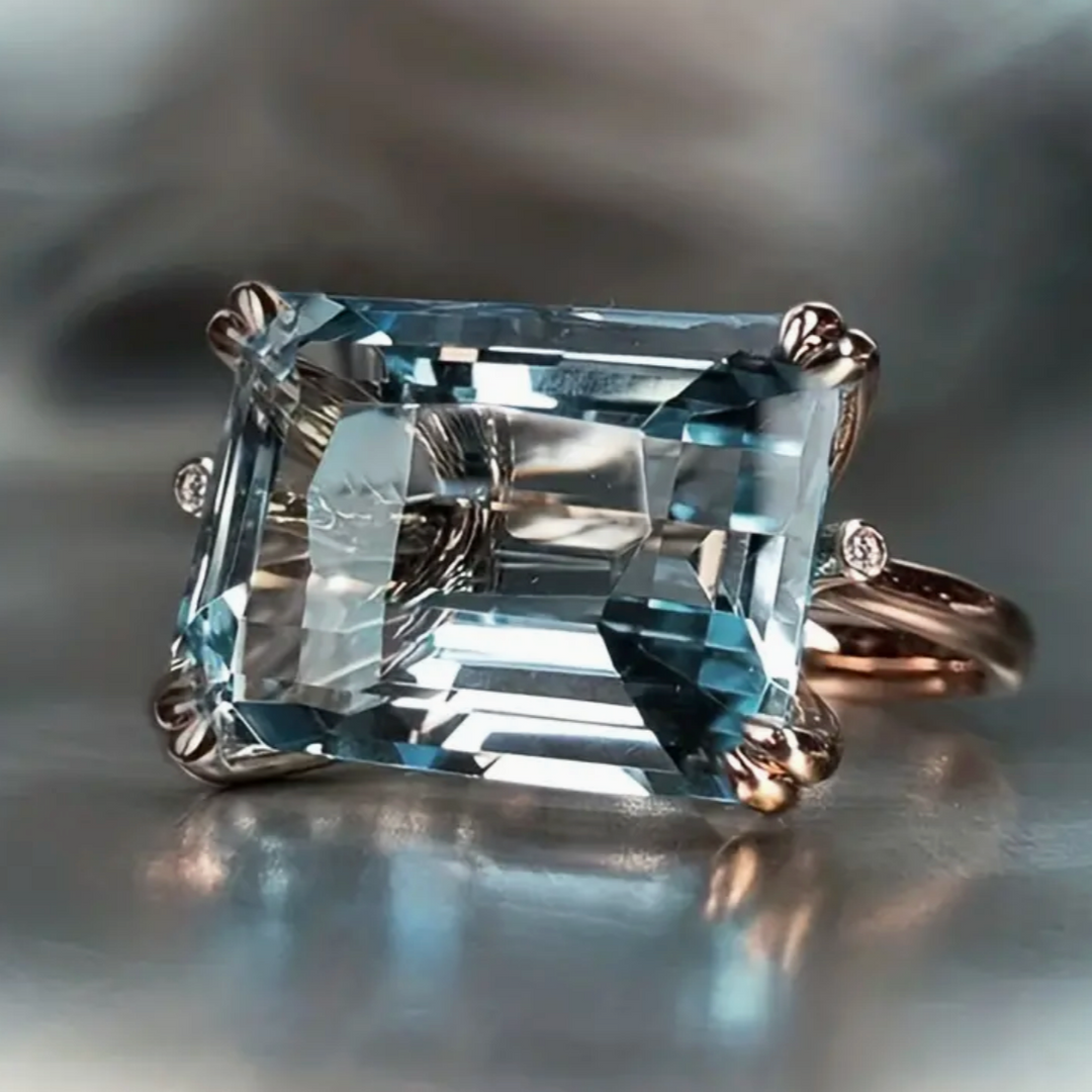 Minimalist Blue Zirconia Ring
