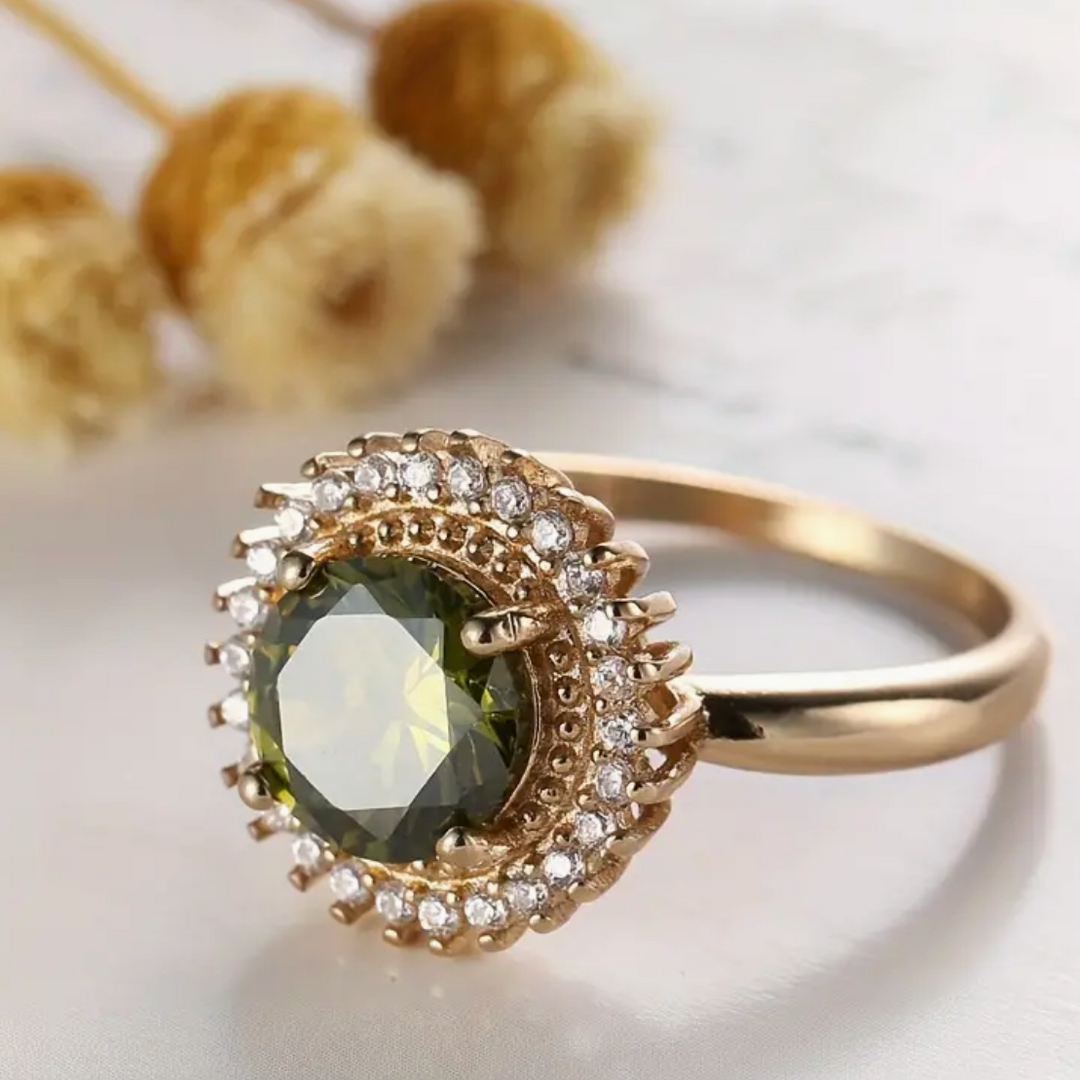 Elegant Round Olive Ring