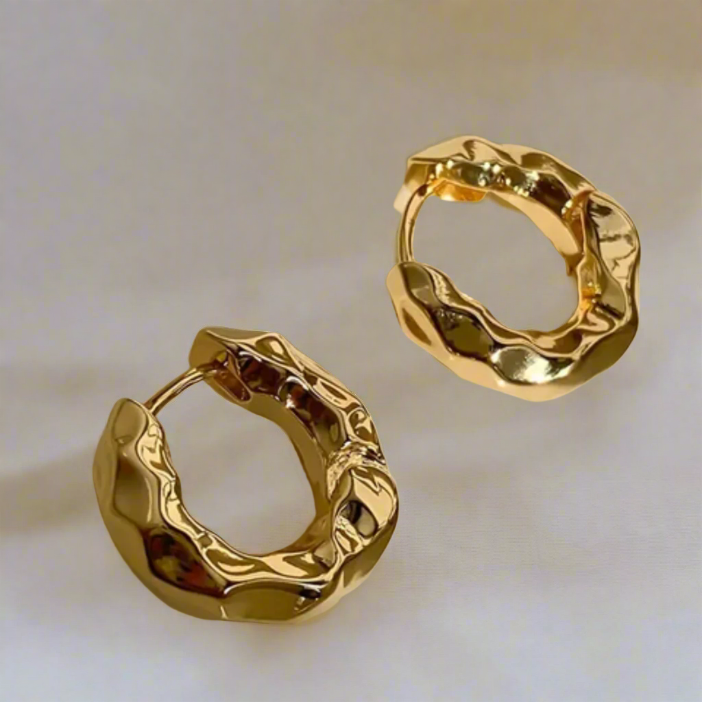 Irregular Golden Hoop Earrings