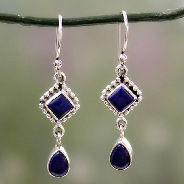 Minimalist Blue Stone Earrings