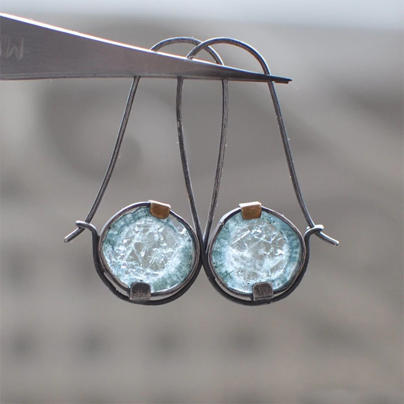 Simple Ocean Crystal Earrings