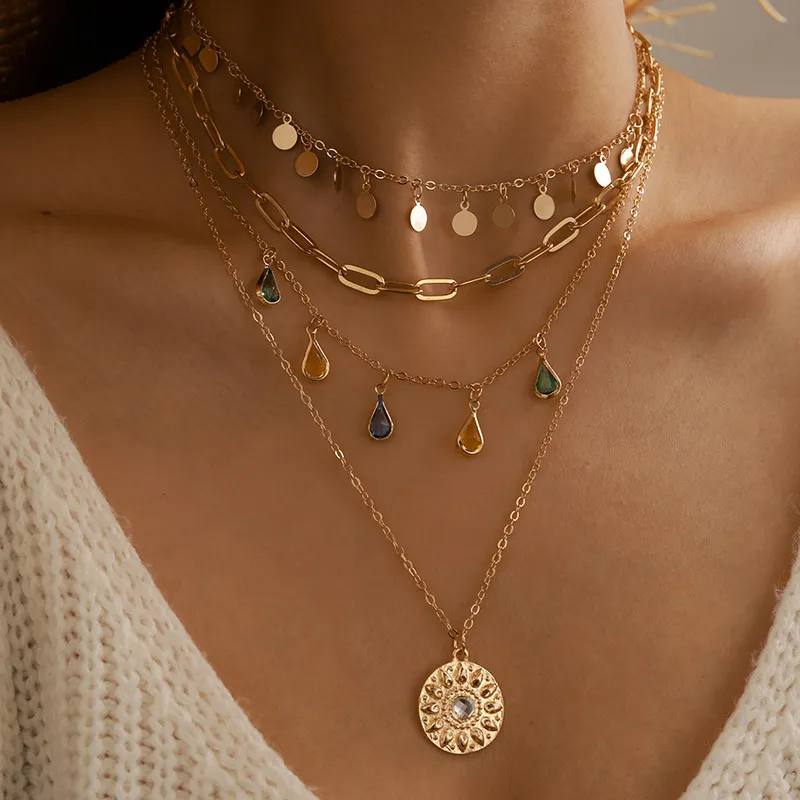 Stylish Sun Golden Necklace