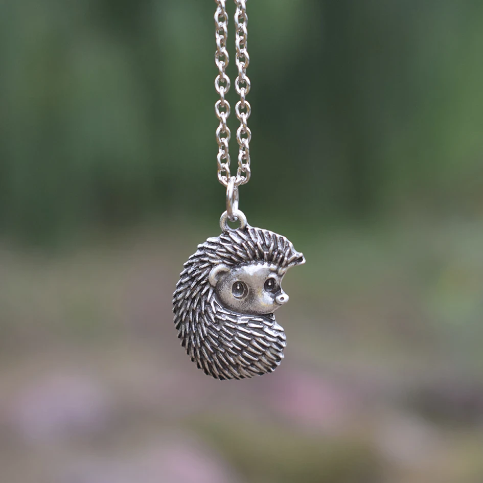 Simple Porcupine Silver Necklace