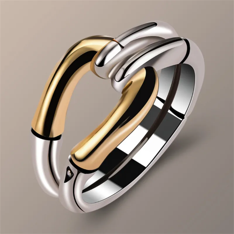 Knotted Gold & Silver Ring