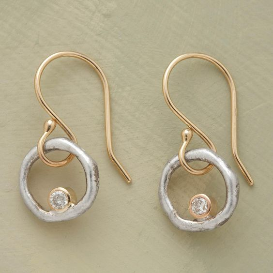 Minimalist Gold & Silver Zirconia Earrings