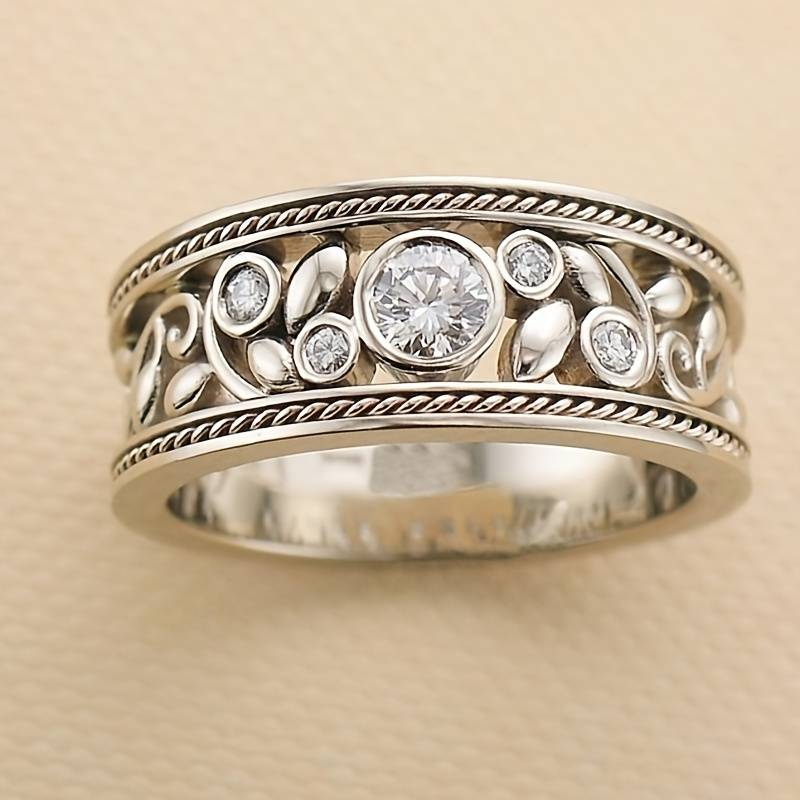 Stylish Silver & Zirconia Ring
