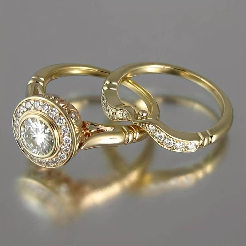 Modern Gold & Zirconia Ring Pack