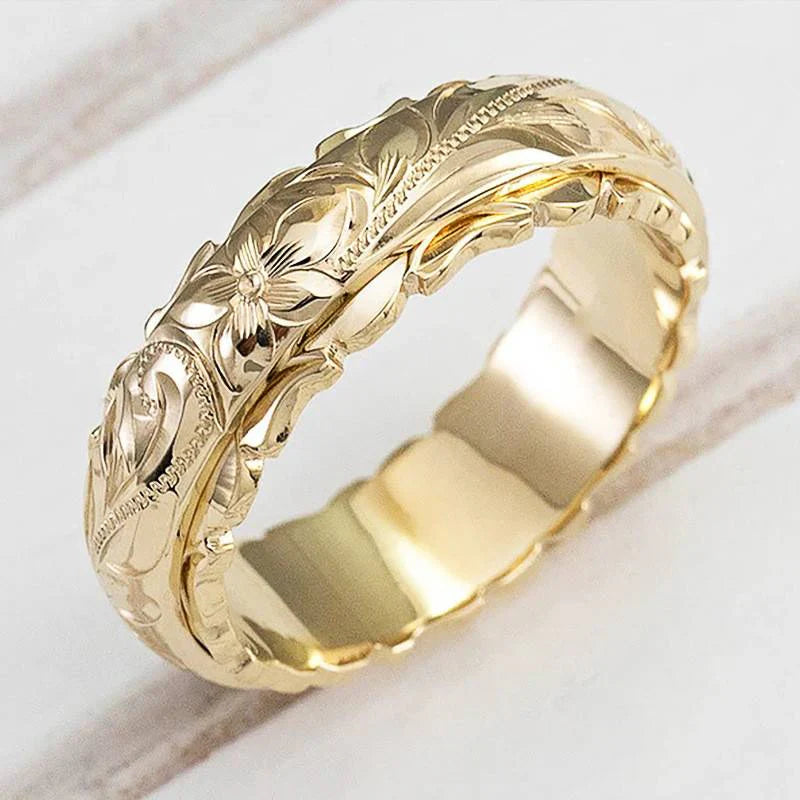 Modern Gold Flower Ring