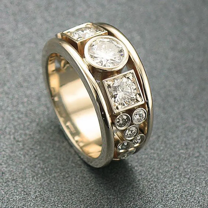 Modern Inlaid Zirconia Ring