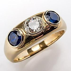 Trendy Blue & White Zirconia Gold Ring