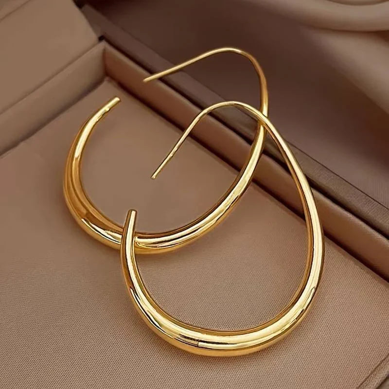 Trendy Gold Hoop Earrings