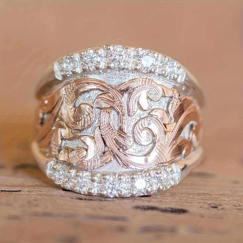 Elegant Silver & Rose Ring