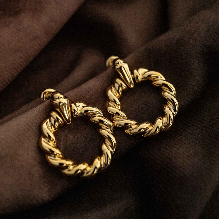 Classic Braided Hoop Golden Earrings