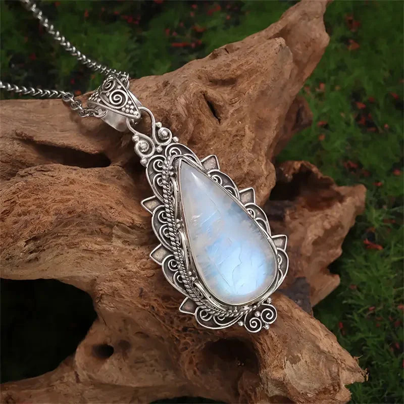Minimalist Moonstone Drop Necklace