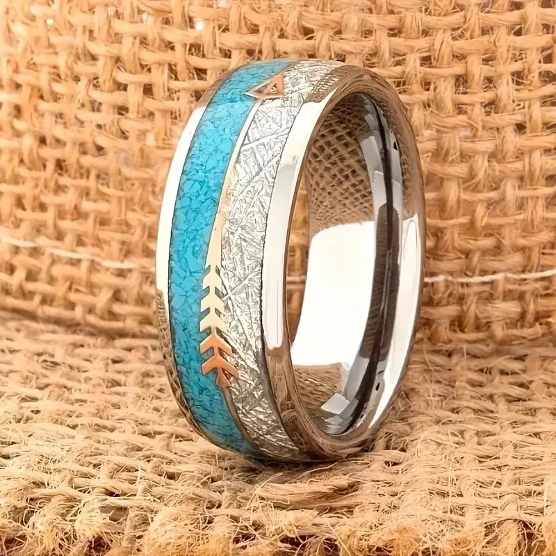 Sleek Enamel Silver Ring