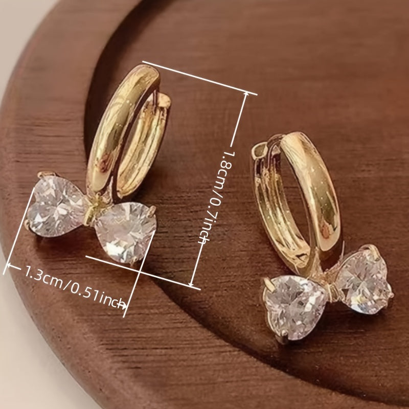 Stylish Golden Bow Hoop Earrings Women