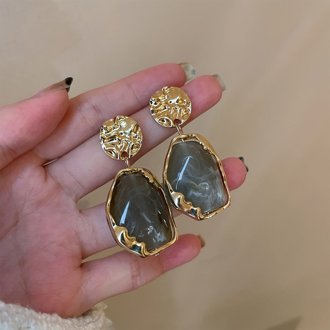 Irregular Geometric Resin Dangle Earrings