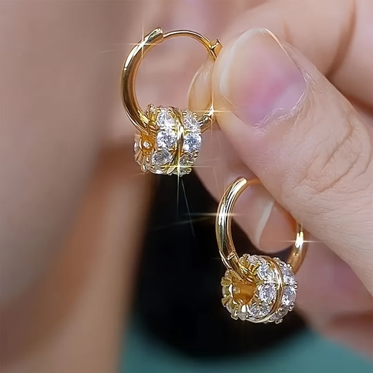Luxurious Minimalist Zirconia Hoop Earrings
