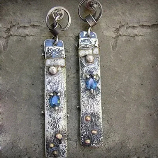 Blue Stone Minimalist Earrings