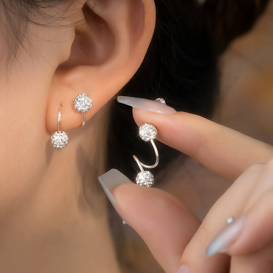 Sparkling Double Sphere Stud Earrings