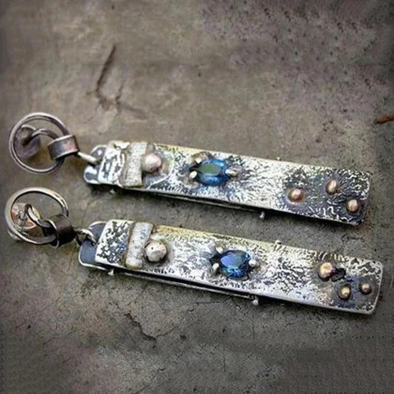 Blue Stone Minimalist Earrings