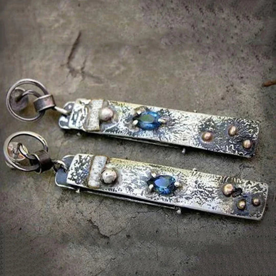 Blue Stone Minimalist Earrings