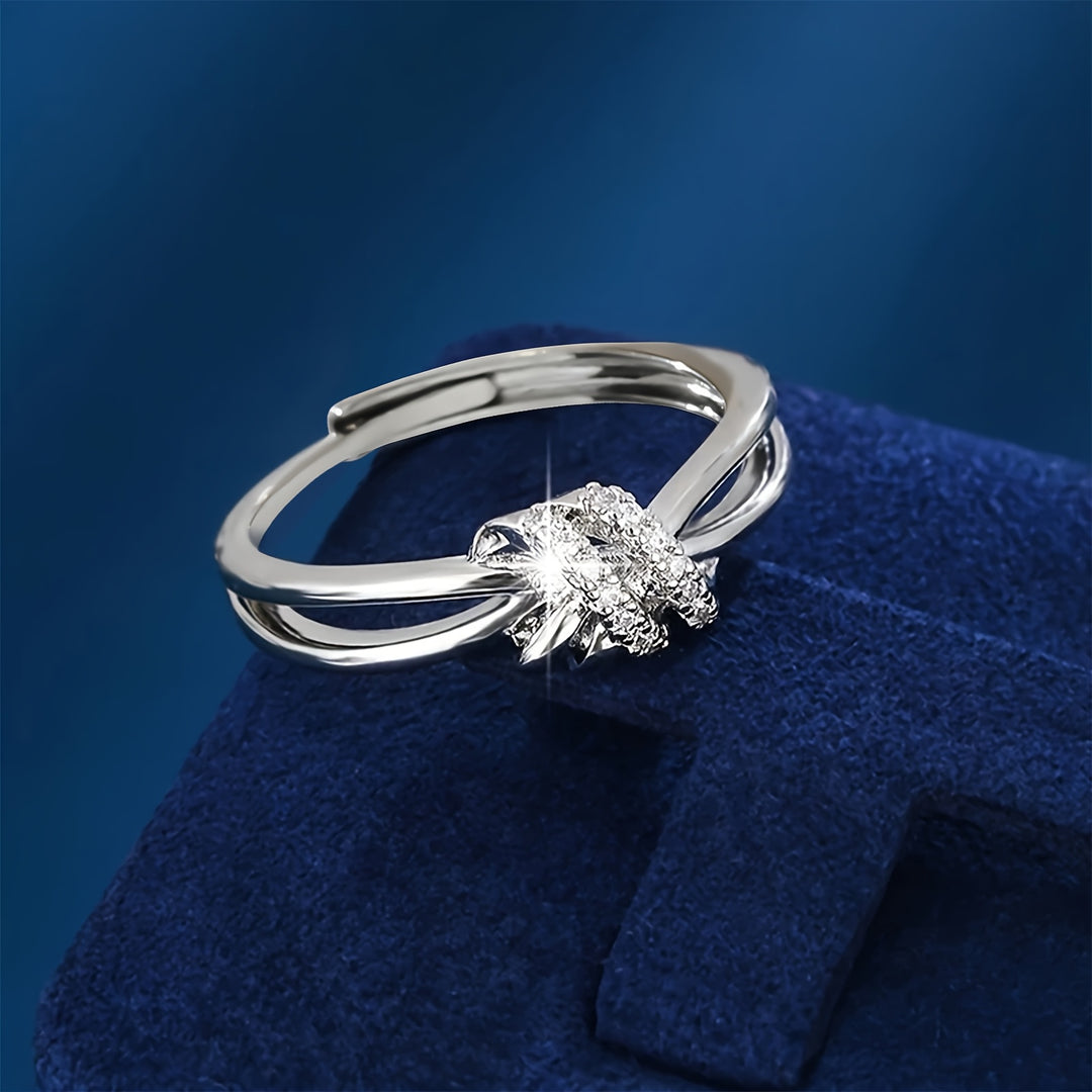 Adjustable Cubic Zirconia Cuff Ring