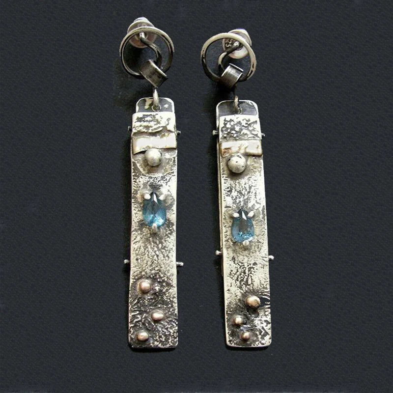 Blue Stone Minimalist Earrings