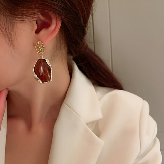 Irregular Geometric Resin Dangle Earrings