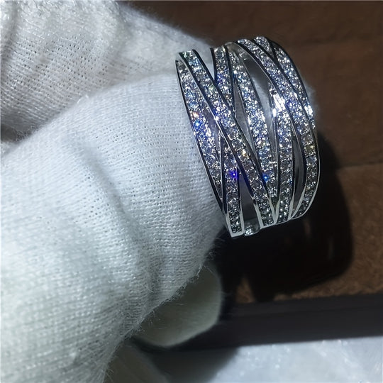 Elegant Multi-Layer Zirconia Fashion Ring