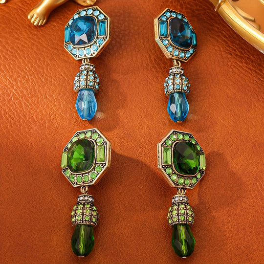 Sleek Rhinestone Drop Earrings