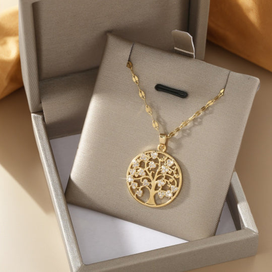 Tree of Life Zirconia Pendant Necklace