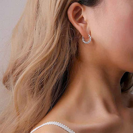 Minimalist Zirconia Hoop Earrings