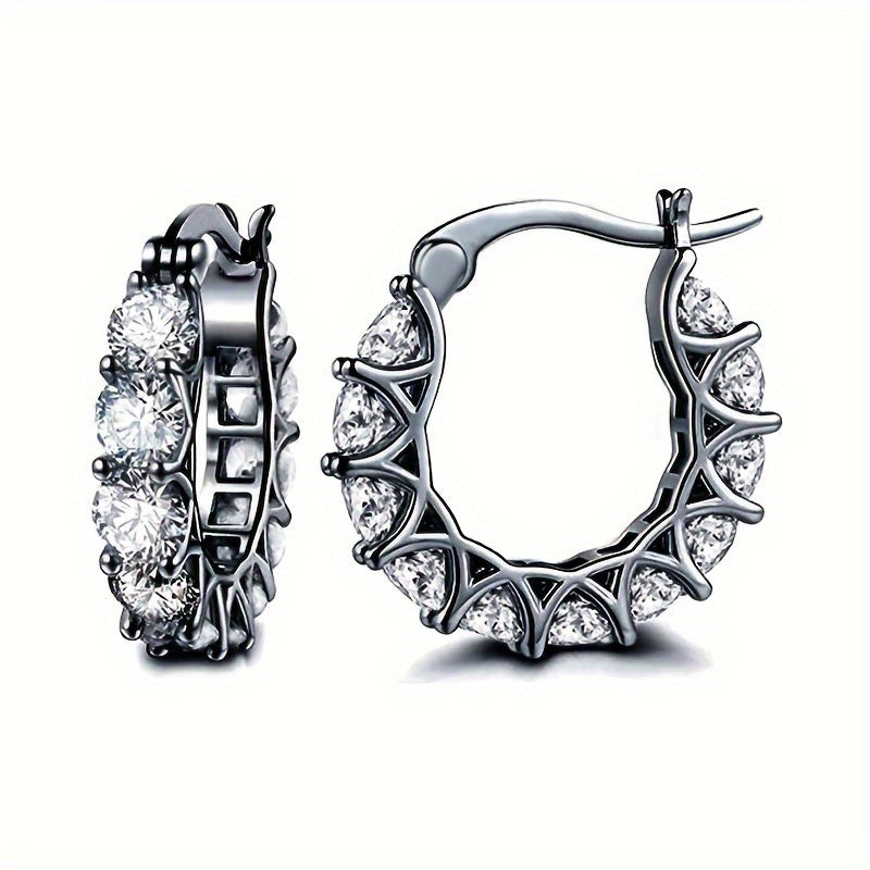 Minimalist Zirconia Hoop Earrings