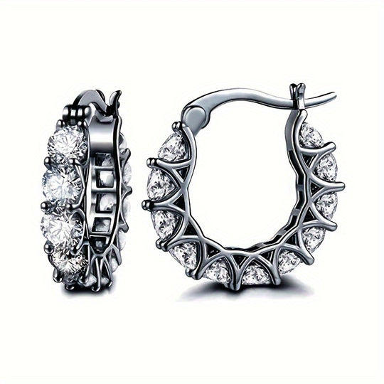 Minimalist Zirconia Hoop Earrings