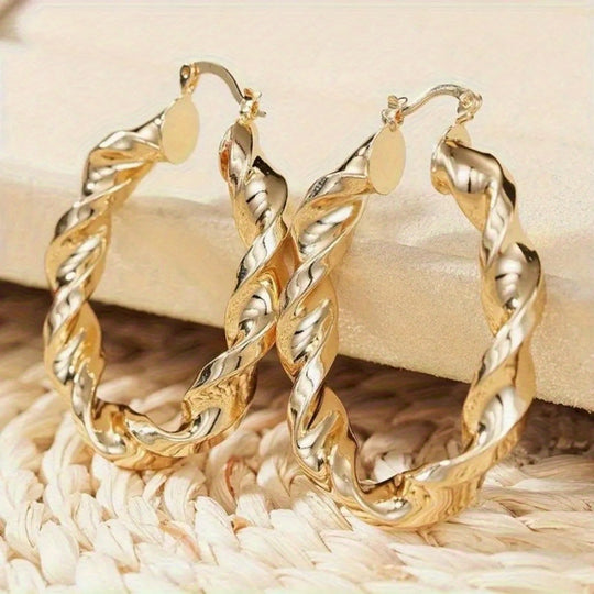 Stylish Twisted Hoop Earrings