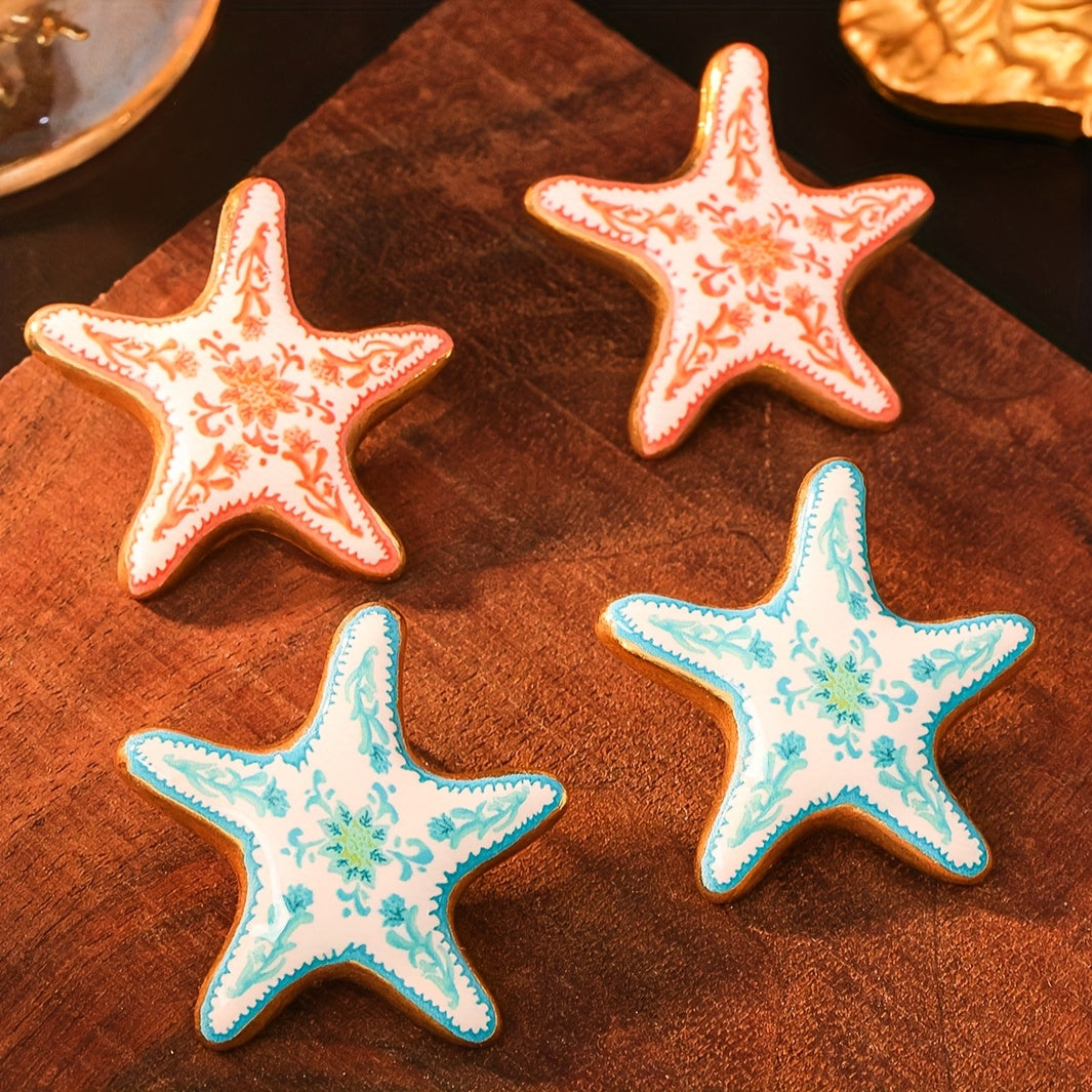 Trendy Painted Starfish Earrings