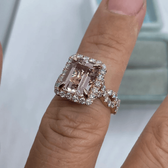 Romantic Pink Princess Cut Ring