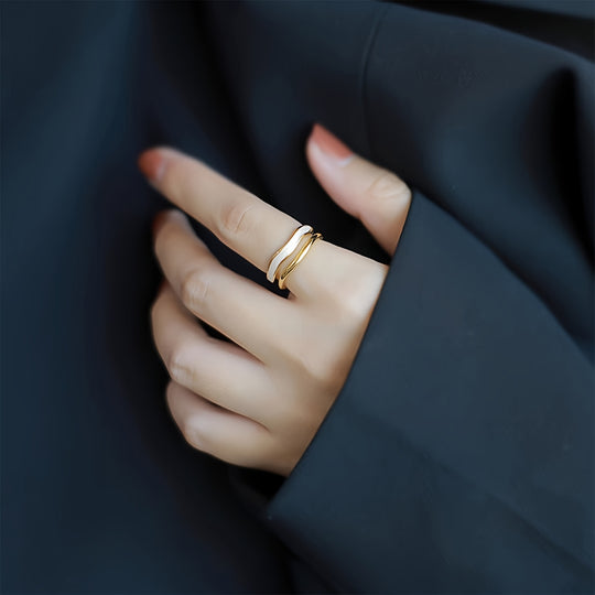 Adjustable Retro Double Layer Open Ring