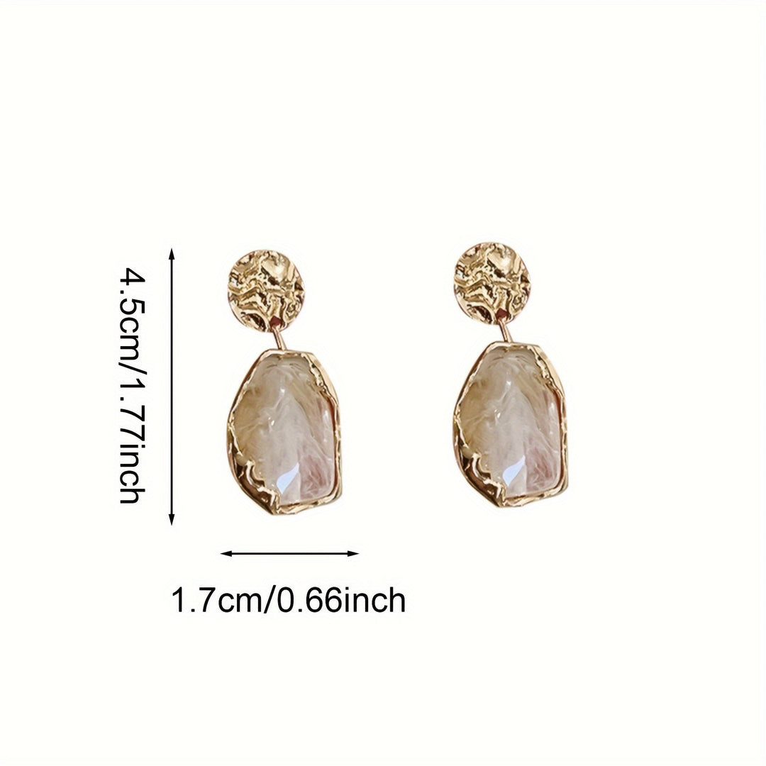 Irregular Geometric Resin Dangle Earrings