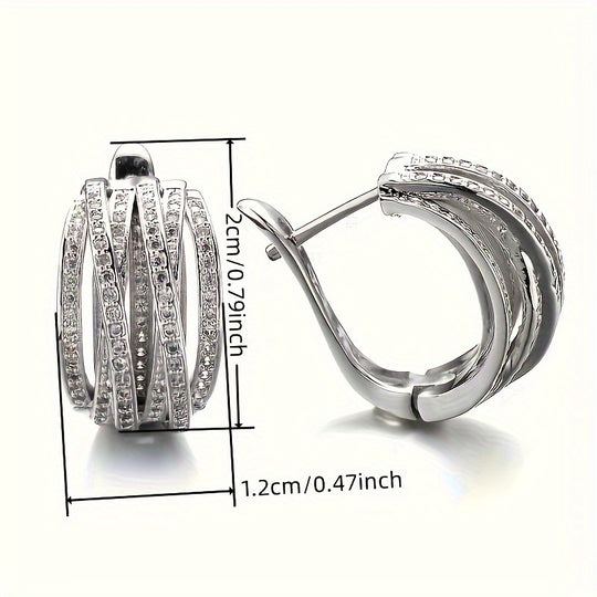 Women’s Hoop Earrings with Cross Design