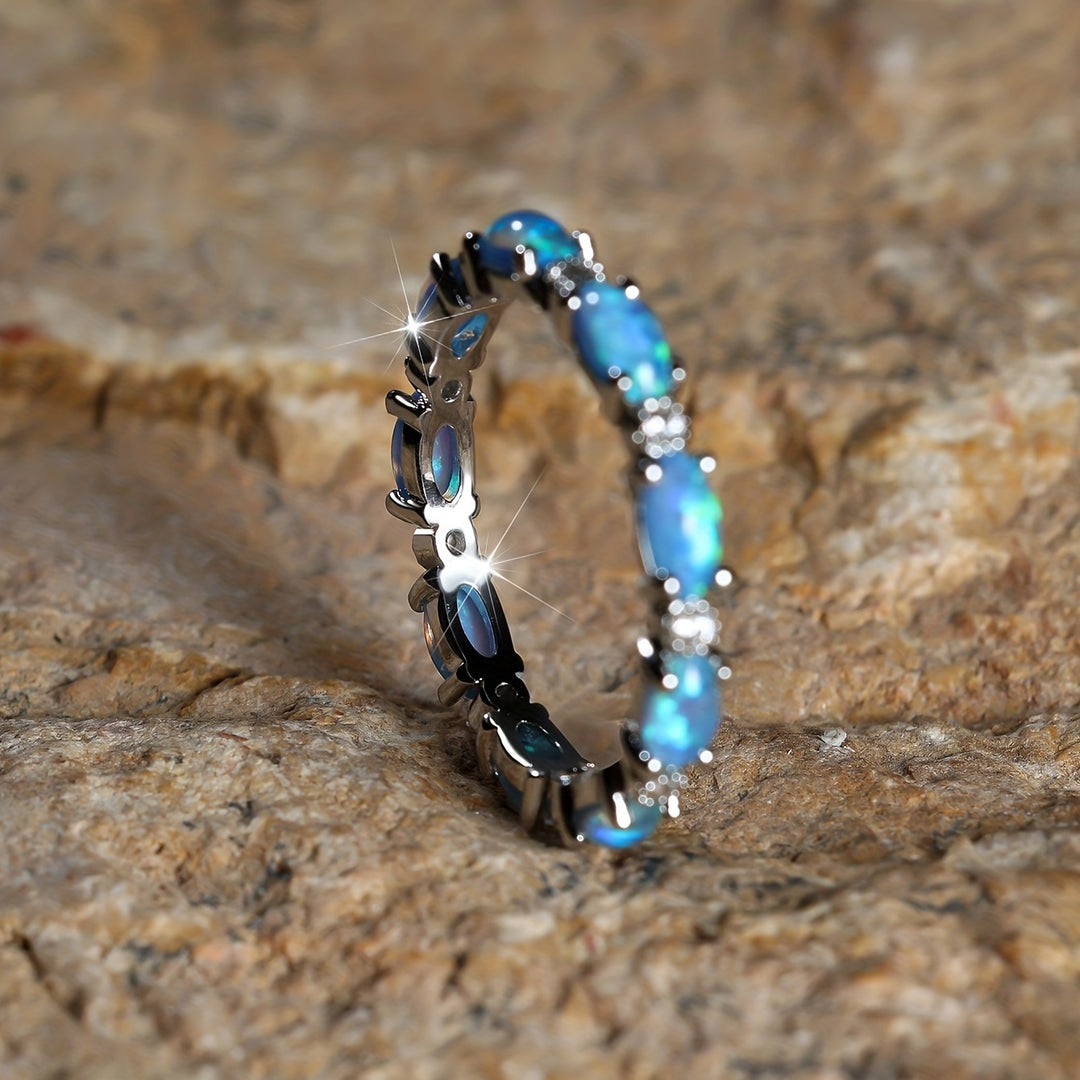Elegant Oval Opal Zirconia Women’s Ring