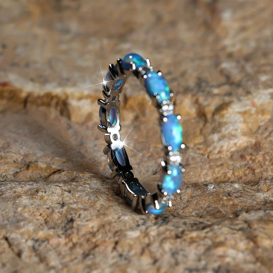Elegant Oval Opal Zirconia Women’s Ring