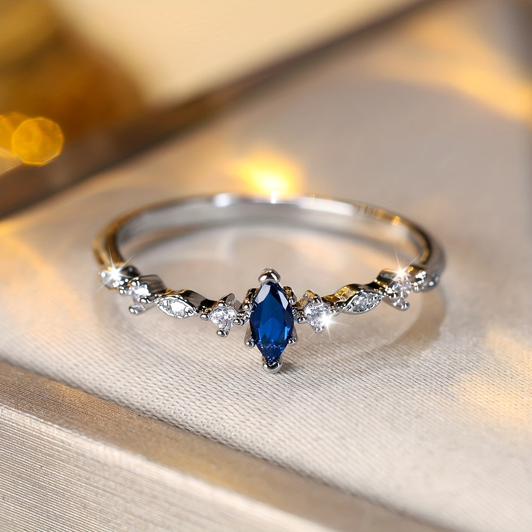 Elegant Blue Zirconia Ring