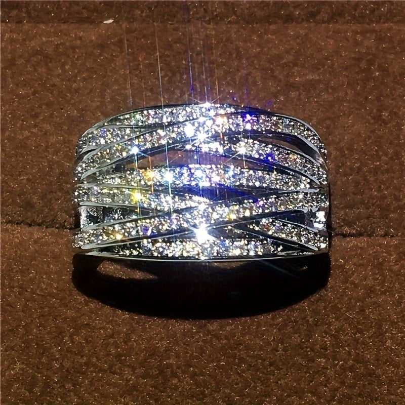 Elegant Multi-Layer Zirconia Fashion Ring