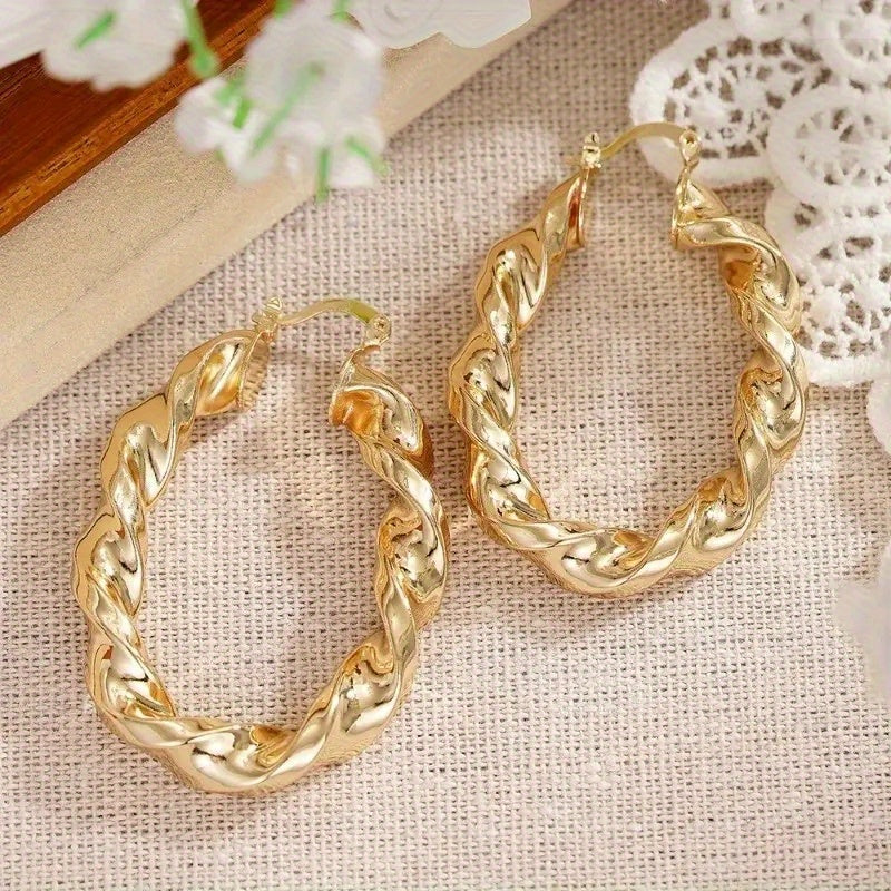 Stylish Twisted Hoop Earrings