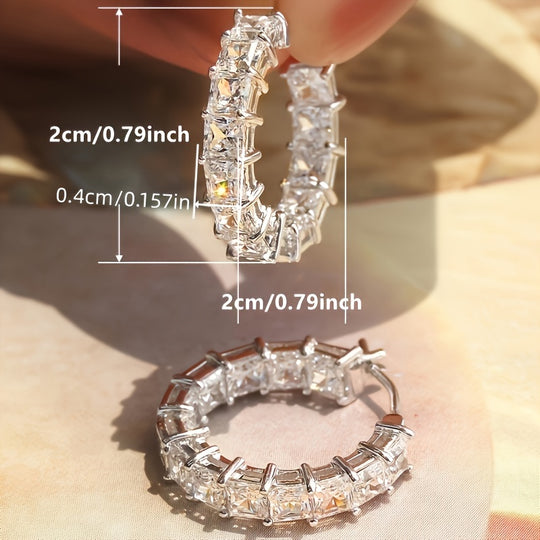 Elegant Women’s Sparkling Square Jewelry