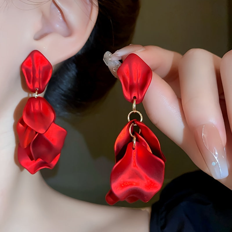 Trendy Elegant Petal Tassel Earrings